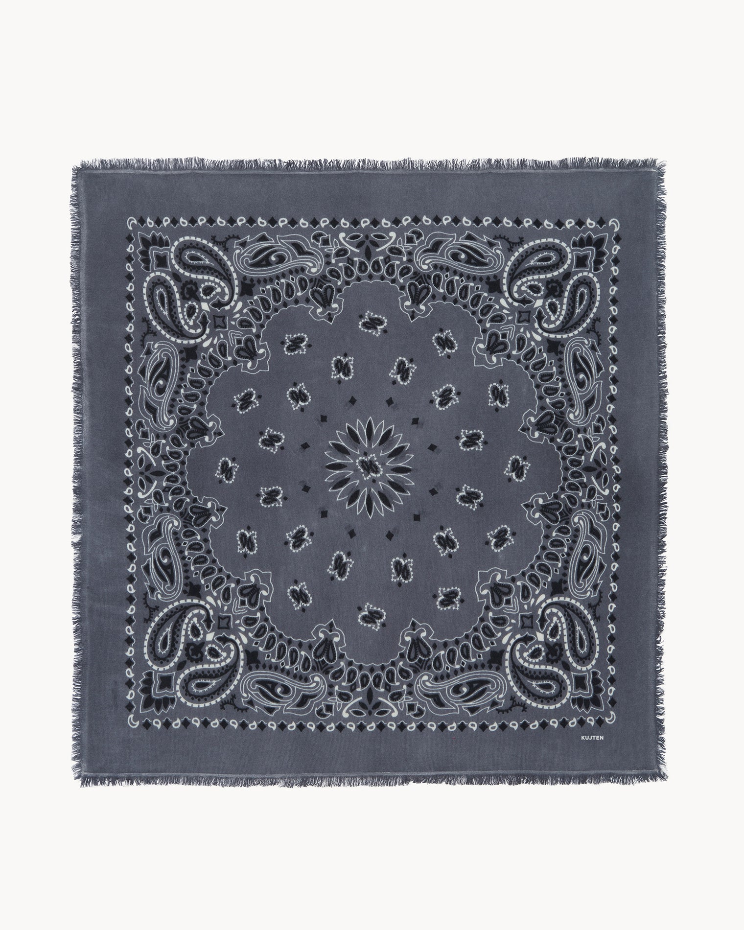 KUJTEN Large Bandana Hachiko Bico Flannel Gray - Bandana - Glaze Türkiye