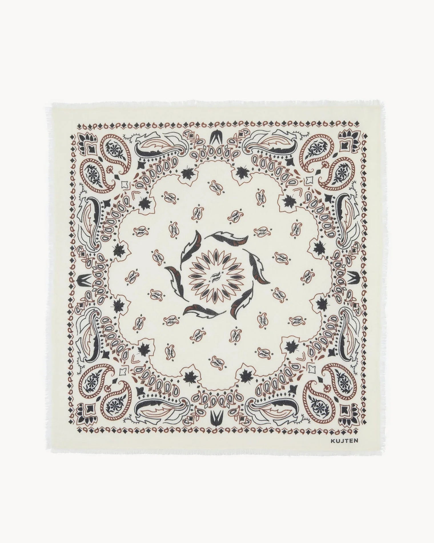 KUJTEN Large Bandana Hachiko Feather Bico White - Bandana - Glaze Türkiye